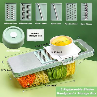 Mint Green Stainless Steel Vegetable Slicer Sempurna untuk persiapan makanan cepat dan mudah