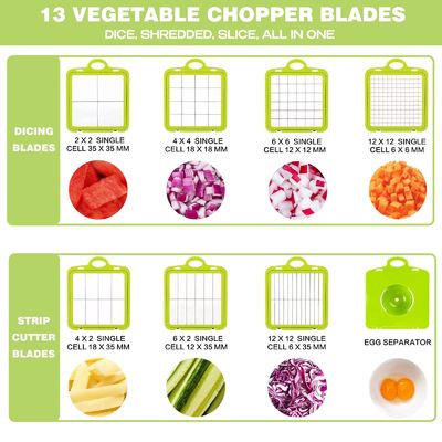 22pcs Vegetable Slicer Dicer dengan Drain Basket Handle dan Mandolin Cutter Berkelanjutan