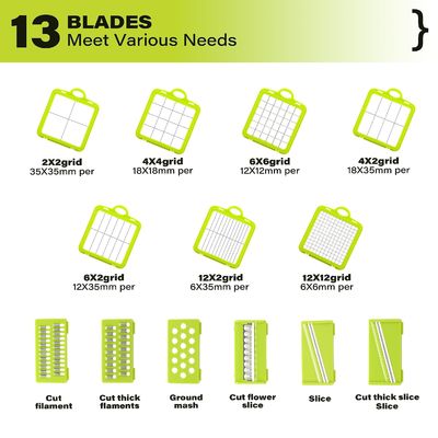 22pcs Vegetable Slicer Dicer dengan Drain Basket Handle dan Mandolin Cutter Berkelanjutan