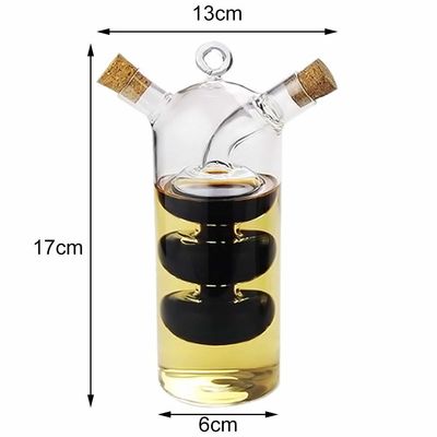 Clear Glass Bubble Pot 2-in-1 Kitchen Container untuk Memisahkan Ketel dan Cruet Bottle Set