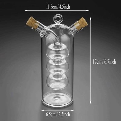 Clear Glass Bubble Pot 2-in-1 Kitchen Container untuk Memisahkan Ketel dan Cruet Bottle Set