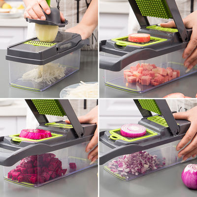 Custom Logo Handheld Vegetable Chopper Slicer Grater untuk Prep Dapur Multifungsi