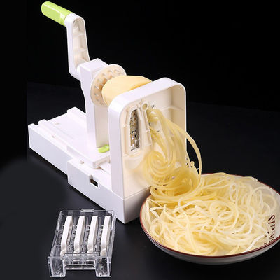Rotary Buah Sayuran Grater 5 In 1 Multi Dapur Manual Ribbon Cutter Spiral Slicer