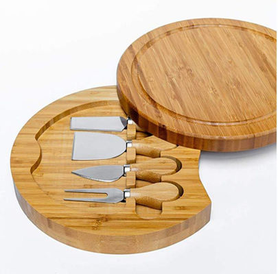 22.5*22.5*3.5cm Papan Keju Bambu Kayu Set untuk OEM/ODM Didukung