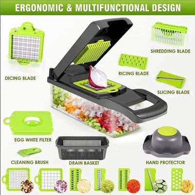 Rumah Tangga Bundle Plastik Sayuran Pemotong untuk Buah Sayuran Green Kitchen Cutter