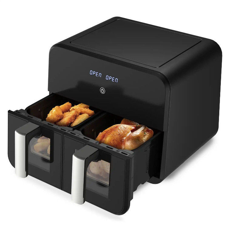 9L Touch Screen Double Air Fryer Listrik Deep Fryer Smart Rack Tanpa Minyak Rumah Tangga