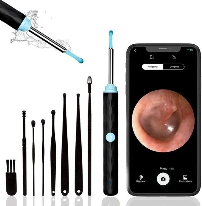 Home Cleaning Ear Wax Removal Kit dengan 1296P Otoscope Ear Cleaner Camera dan Light