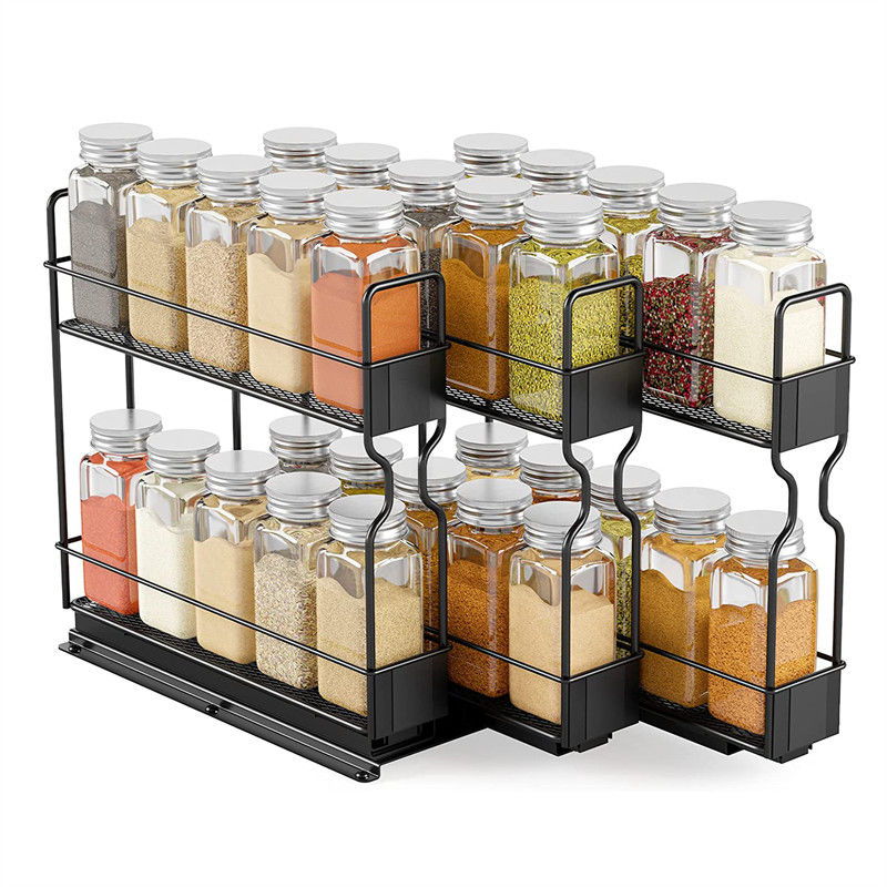 Mengatur Kamar Mandi Anda dengan Efisien dengan 2 Lapisan Sliding Pull Out Spice Rack Organizer