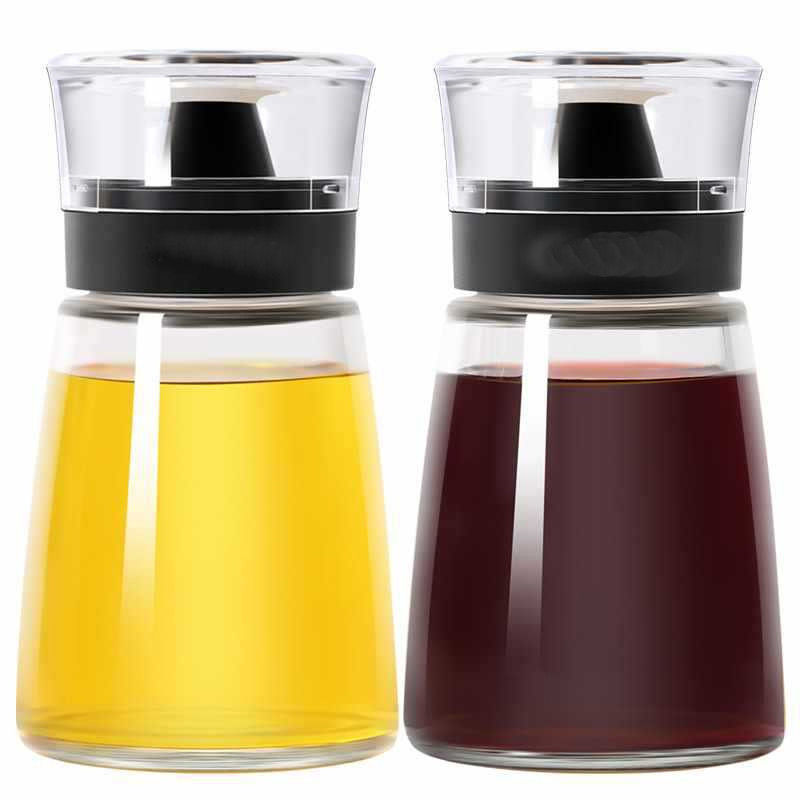 Botol Semprot Minyak Kaca Transparan 170ML Set Minyak Cuka untuk Perlengkapan Dapur 425g
