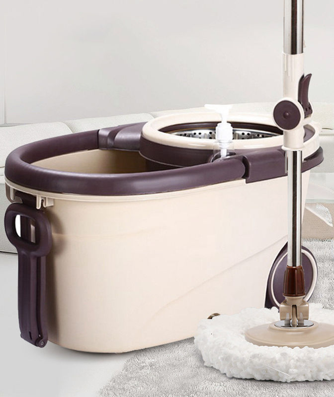 Stainless Steel Wringer 360 Spin Easy Clean Cyclone Set Mopp dan Ember Pembersih Lantai