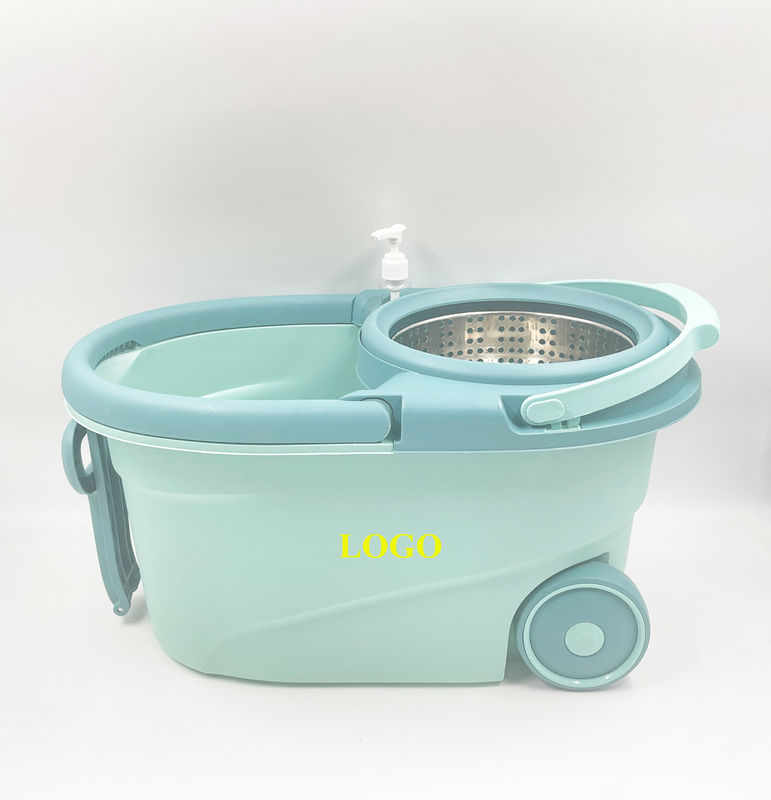 Custom Logo Kapasitas Tinggi Pembersih Lantai Mikrofiber Spinning Mop Bucket 360 Rotating Dual Drive