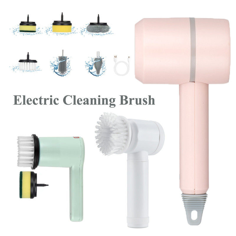 Sink Brush Listrik 6 dalam 1 Handheld Bathtub Brush untuk kamar mandi dan dapur pembersihan