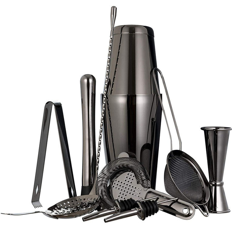 Desain Klasik 11-Piece Bartender Kit Cocktail Smoker Set 750ml/600ml untuk Pabrik