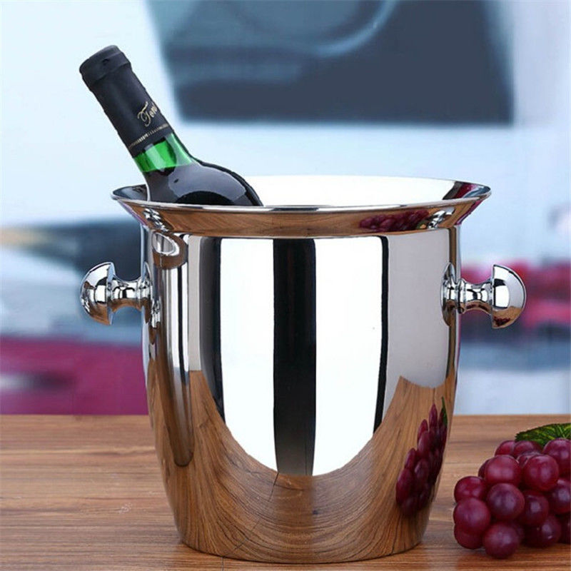 Stainless Steel Ice Bucket untuk 6 Botol Bir Red Wine Customization Promosi Penjualan