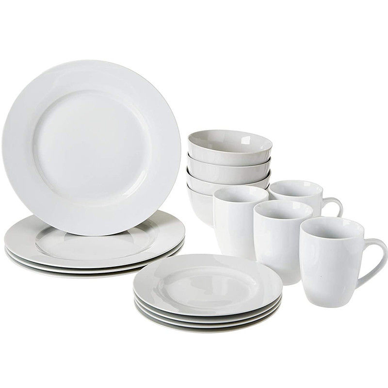 Pabrik Set Meja Makan Bulat Piring halus Set untuk White Bone Porcelain Dinnerware