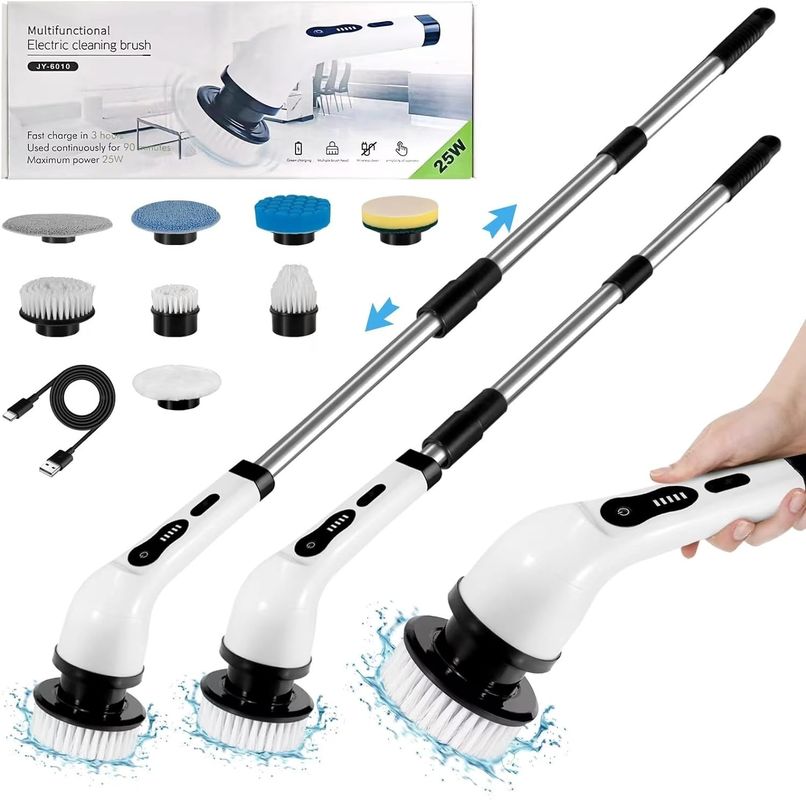 2024 Diperbarui 9 in 1 Portable Rechargeable Electric Cleaning Brush Berkelanjutan dan Mudah