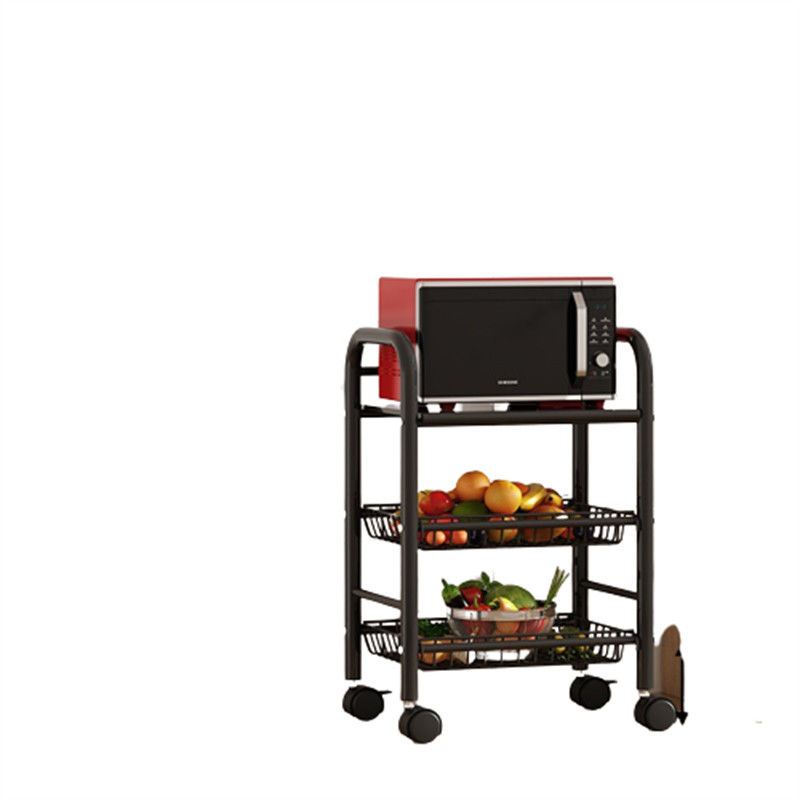 Rak penyimpanan dapur multifungsi 3 4 5 Lapisan Trolley Utilitas Berputar Dengan Roda