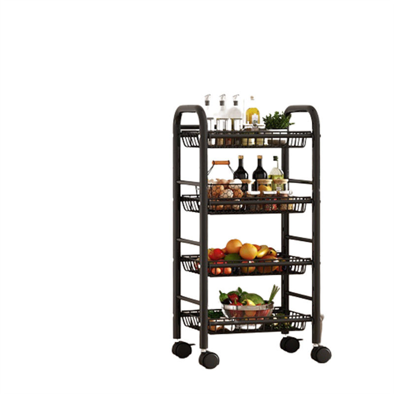 Square Sayuran Buah 3/4/5 Lapisan Gulir Rak Multi-fungsi Dapur Storage Rack