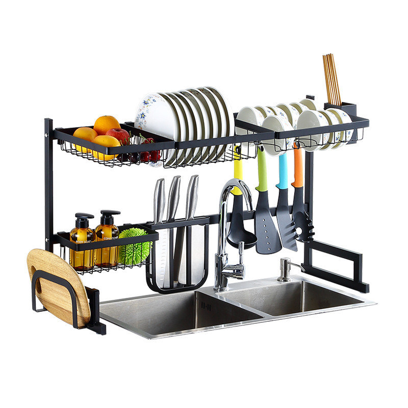 Disesuaikan Logo Dapur Organizer Piring Perlengkapan Meja Drainer Piring Pengeringan Rak Organizer