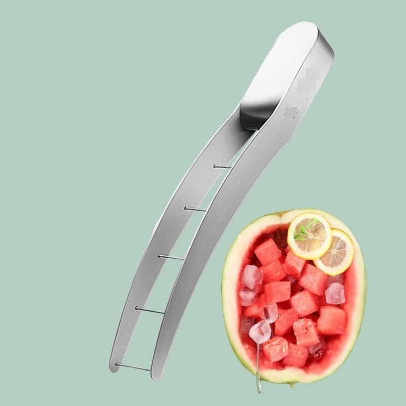 304 Stainless Steel Watermelon Slicer Cutter dan Tongs dalam Satu Mesin Pemotong tahan lama