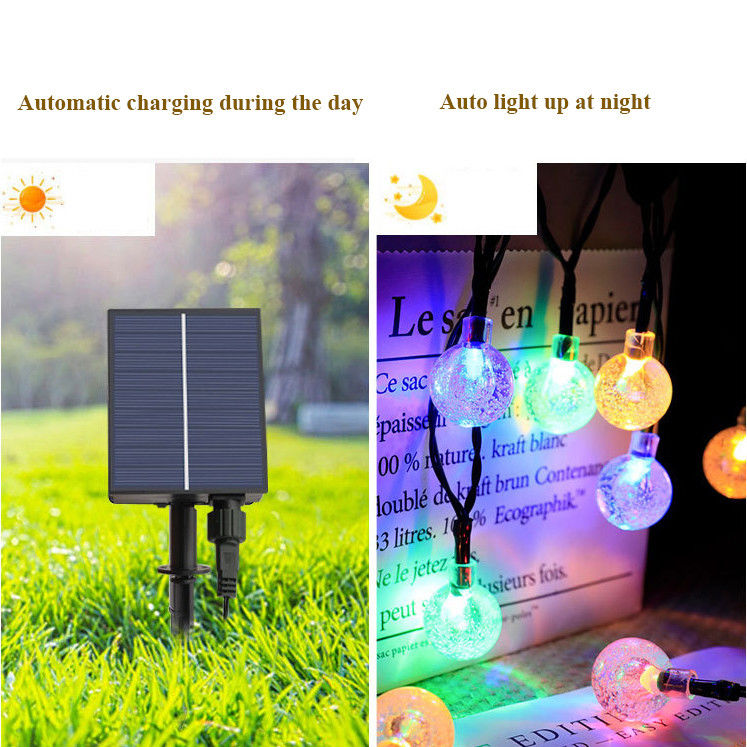 Remote Control Bubble Ball Lampu String Surya untuk Taman Bistro Cafe Backyard Liburan