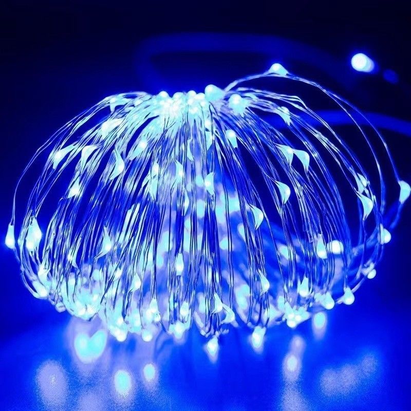 7/22/32m Waterproof LED Solar Copper Wire Lampu Pohon Natal dengan Bahan PVC Panas