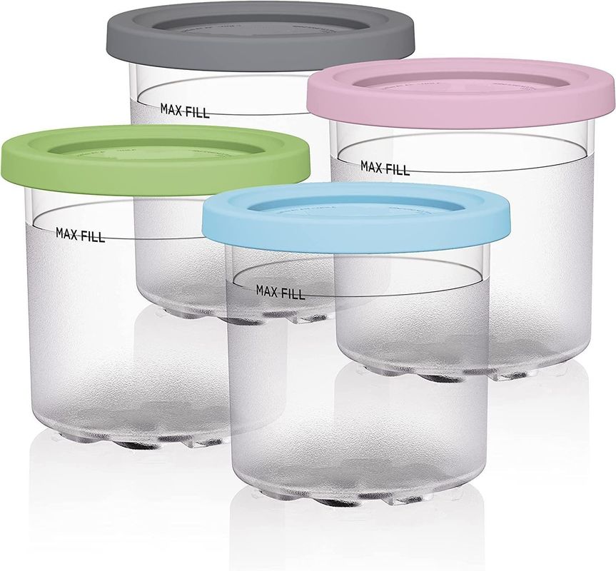 4 Pcs 600ML Ice Cream Container untuk NC299AMZ NC300s Seri Dapat digunakan kembali dan ramah lingkungan