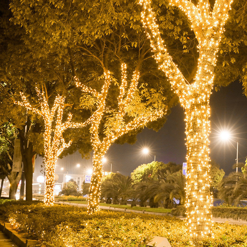 Lampu string PVC tahan air untuk dekorasi Halloween 100 LED pesta pernikahan di luar ruangan