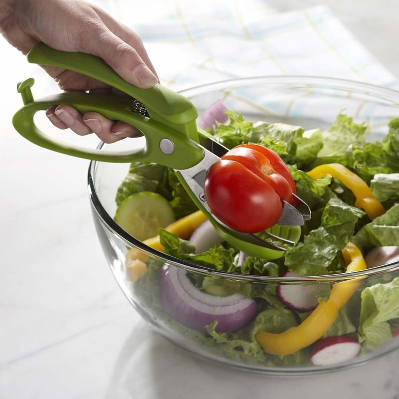 Gunting Salad dengan PP TPR Handle Green Vegetable Chopper untuk memotong salad