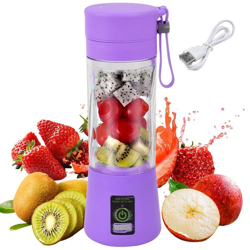 Silikon PC Listrik Mini Bottle Ice Blender Rumah USB 2/4/6 Blades Juicer Cup Mesin