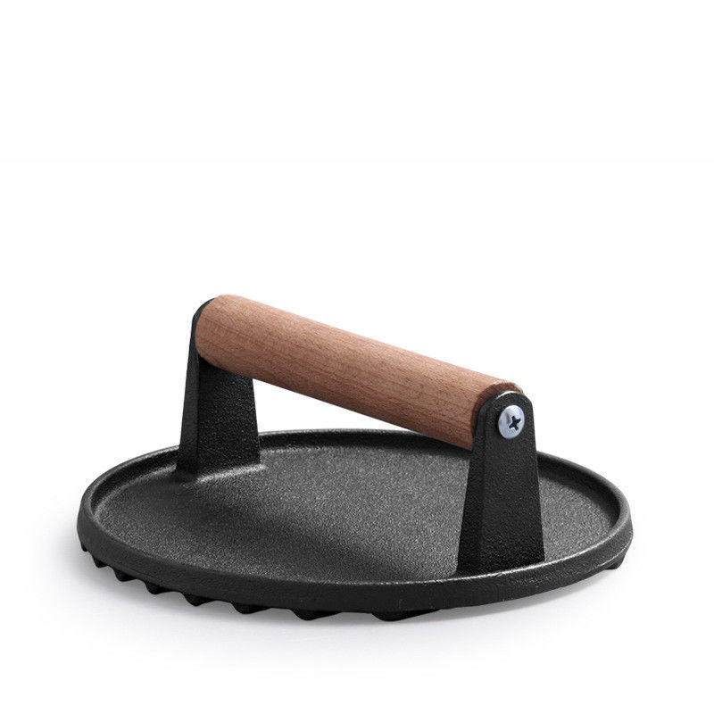 Perlengkapan dapur logo khusus Cast Iron Meat Press untuk cepat dan lezat smash burger